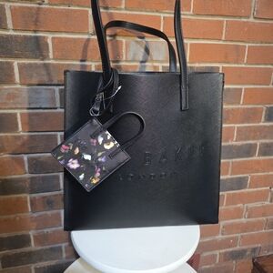 Ted Baker London The Icon Black Tote with Floral Wristlet